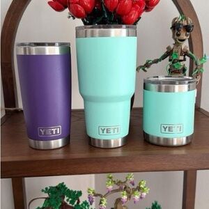 YETI Purple and Mint Tumbler Trio